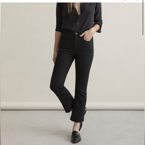Everlane Denim - Everlane High Rise Kick Crop Black Denim Jeans 24